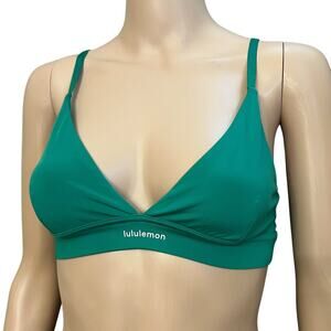Lululemon License To Train Sports Bra Sz 4 Triangle Logo Green Multi-way Straps